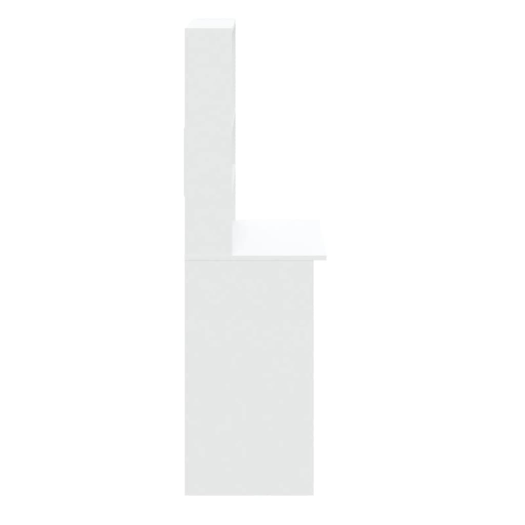 Skrivebord med hyller hvit 102x45x148 cm konstruert tre vidaXL