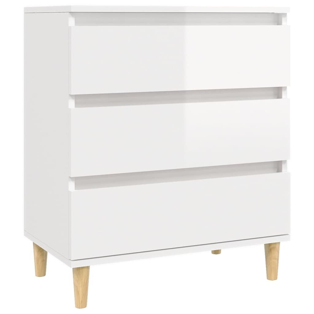 Skjenk høyglans hvit 60x35x70 cm konstruert tre