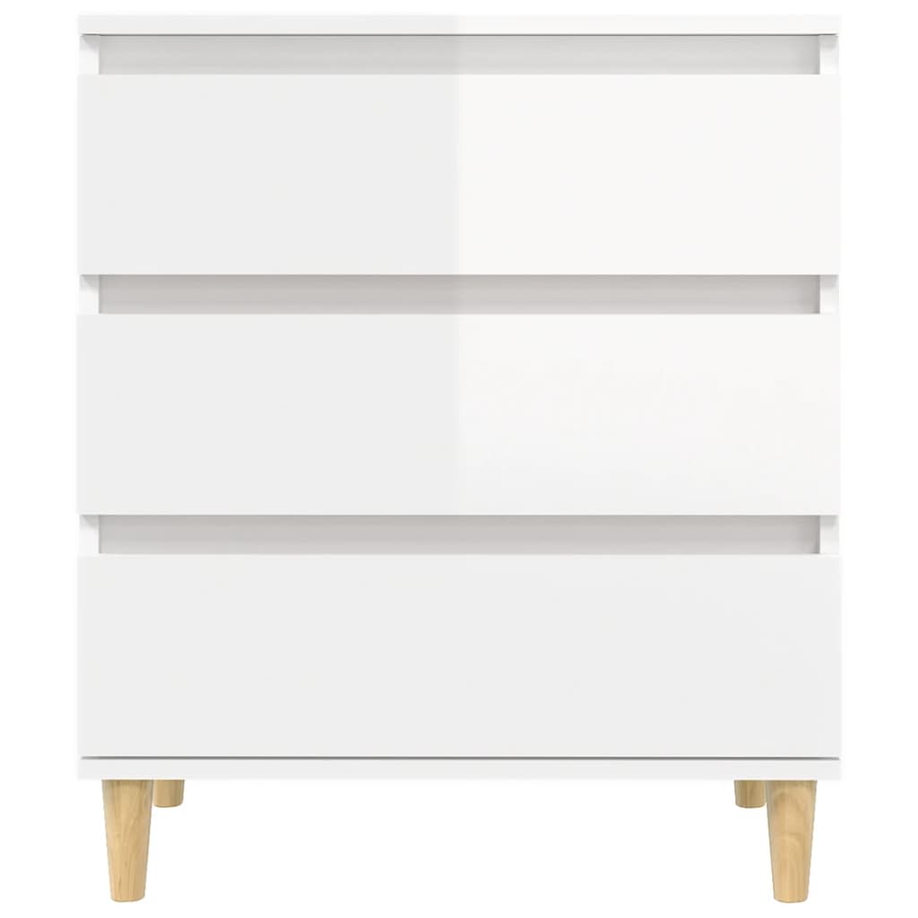 Skjenk høyglans hvit 60x35x70 cm konstruert tre