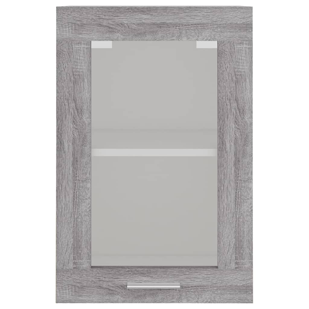 Vegghengt glasskap "Lyon" grå sonoma 40x31x60 cm