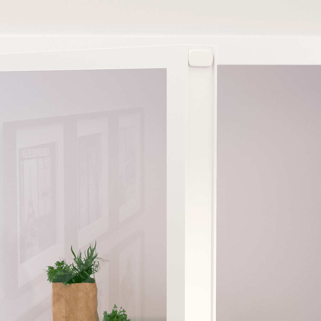 Innerdør hvit 83x201,5 cm herdet glass og aluminium slank