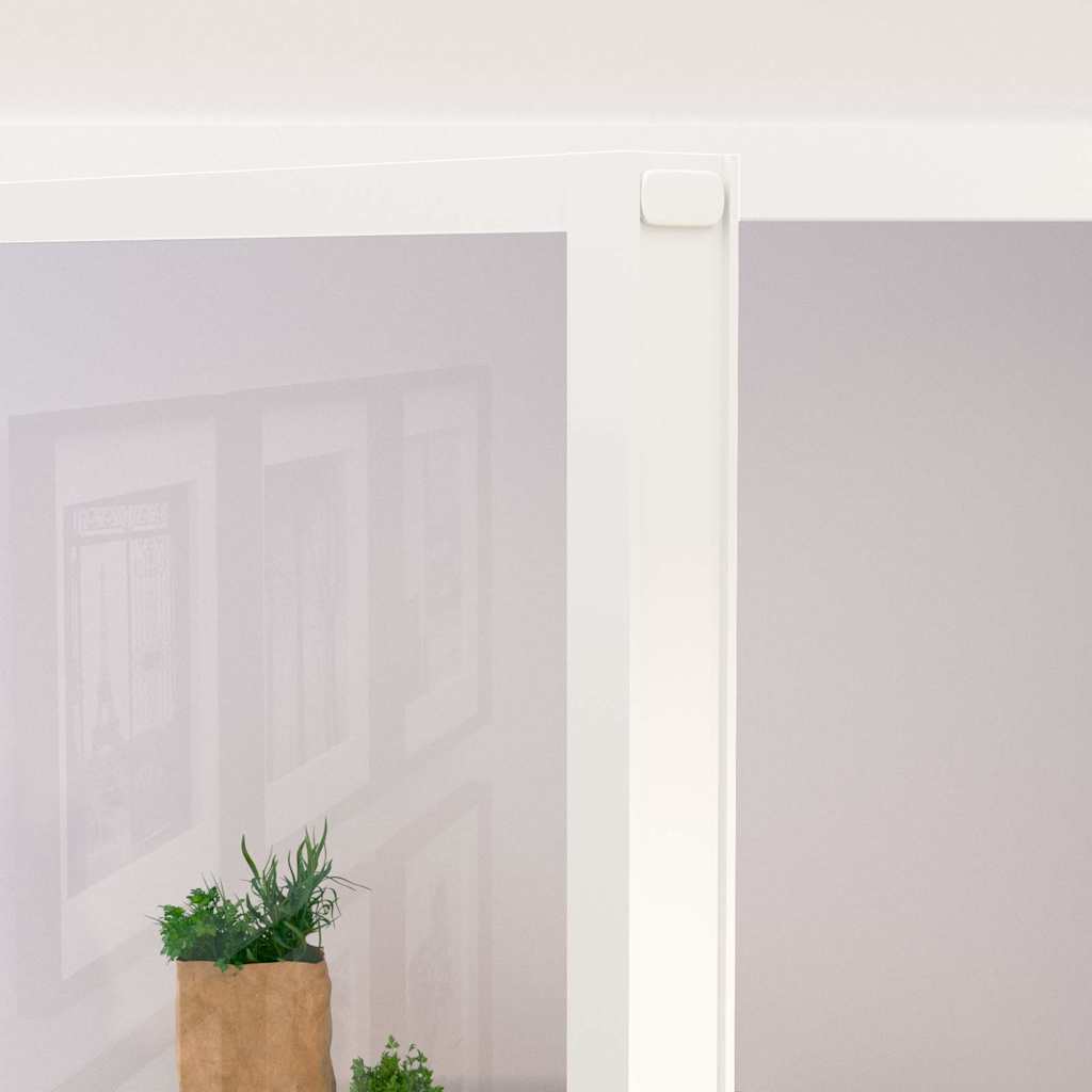 Innerdør hvit 93x201,5 cm herdet glass og aluminium slank