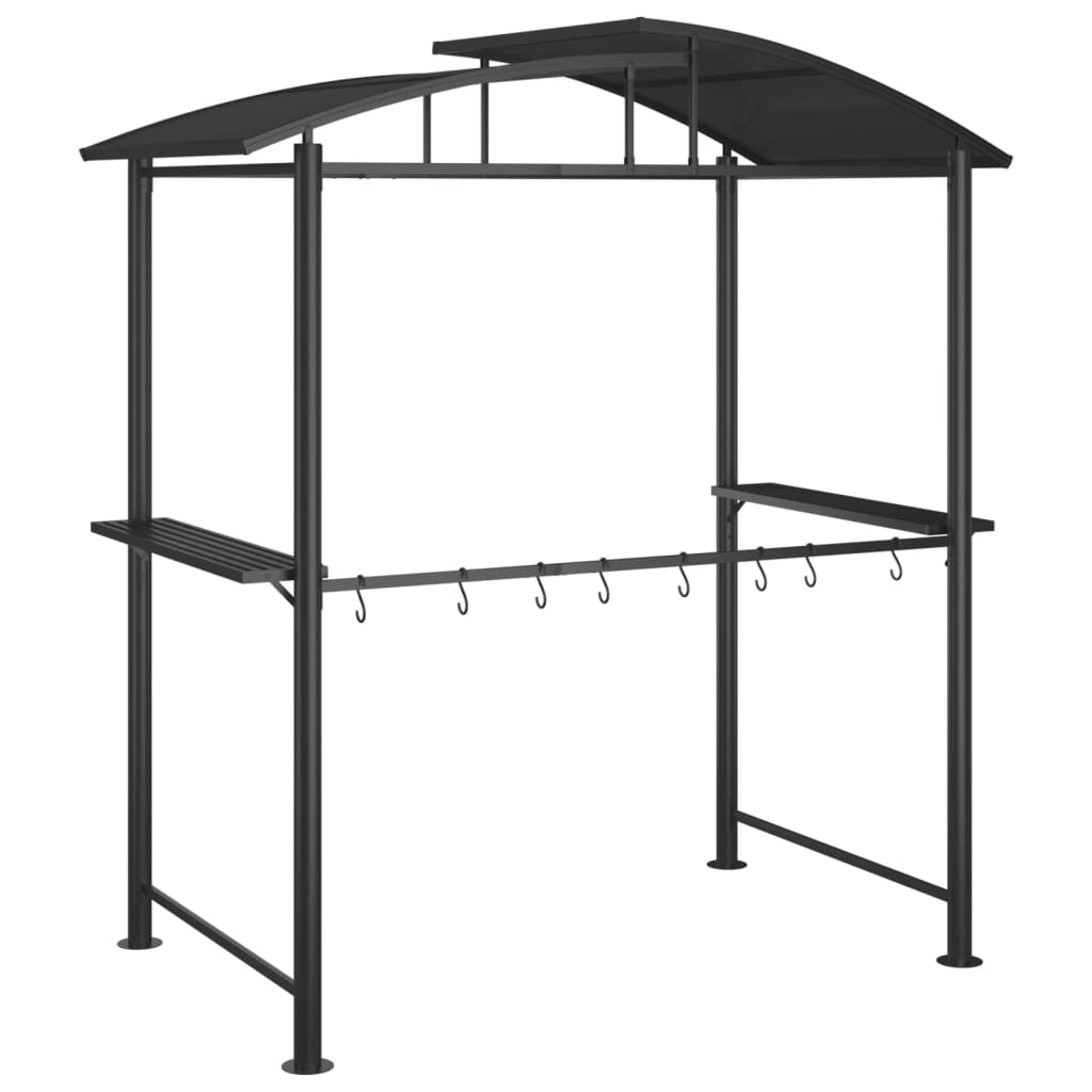 Grilltelt med sidehyller antrasitt 210x114x230 cm stål