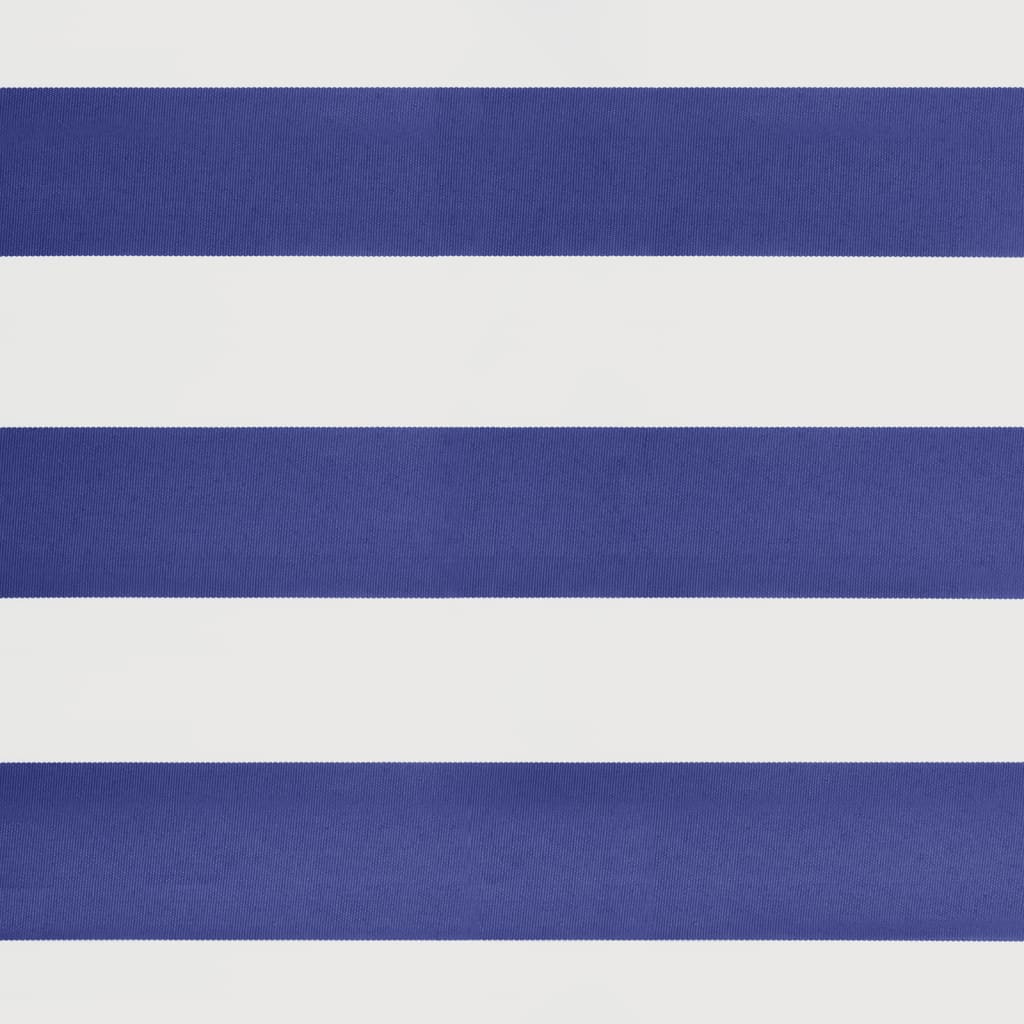 Uttrekkbar markise blå og hvit 5x3 m stoff og aluminium