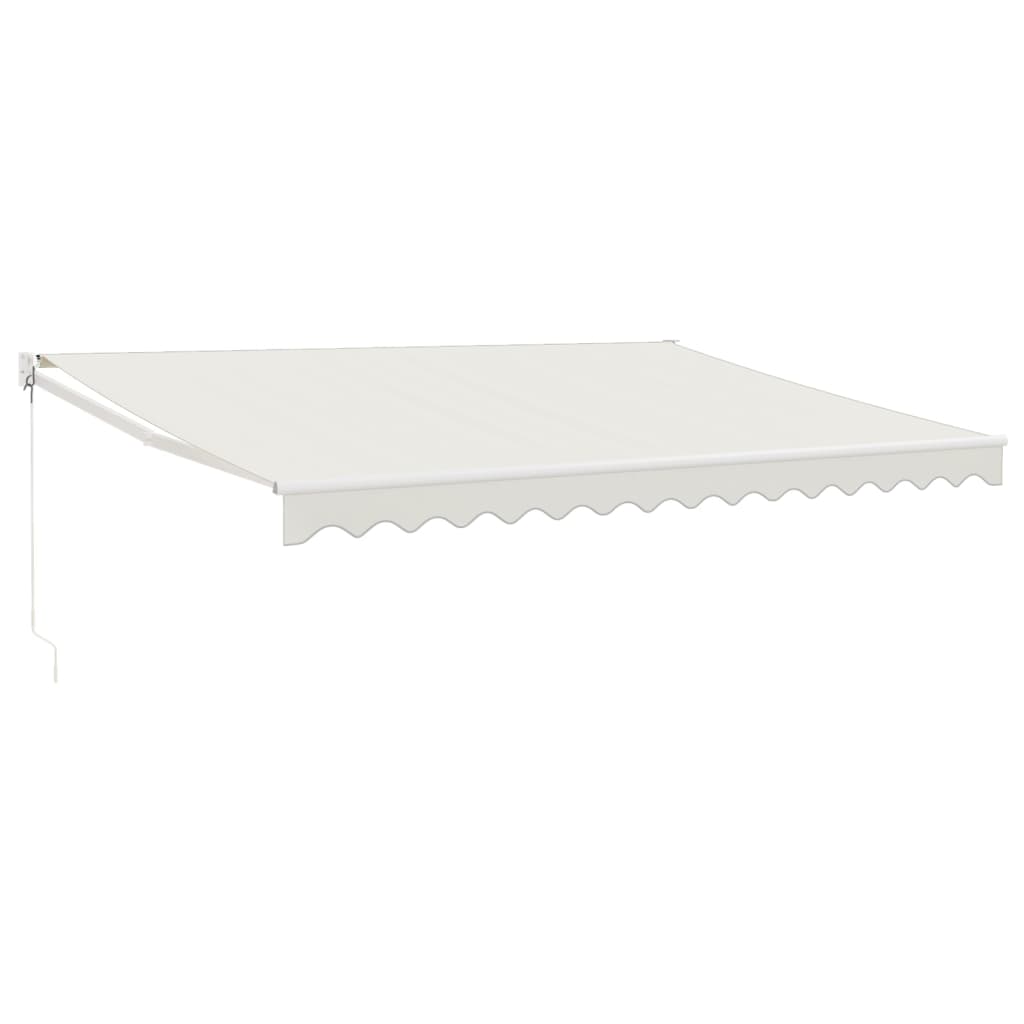Uttrekkbar markise kremhvit 4,5x3 m stoff og aluminium vidaXL