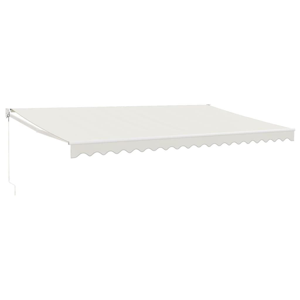 Uttrekkbar markise kremhvit 5x3 m stoff og aluminium
