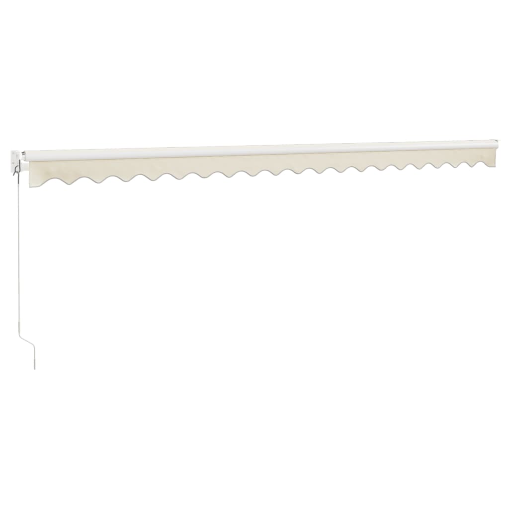 Uttrekkbar markise kremhvit 5x3 m stoff og aluminium
