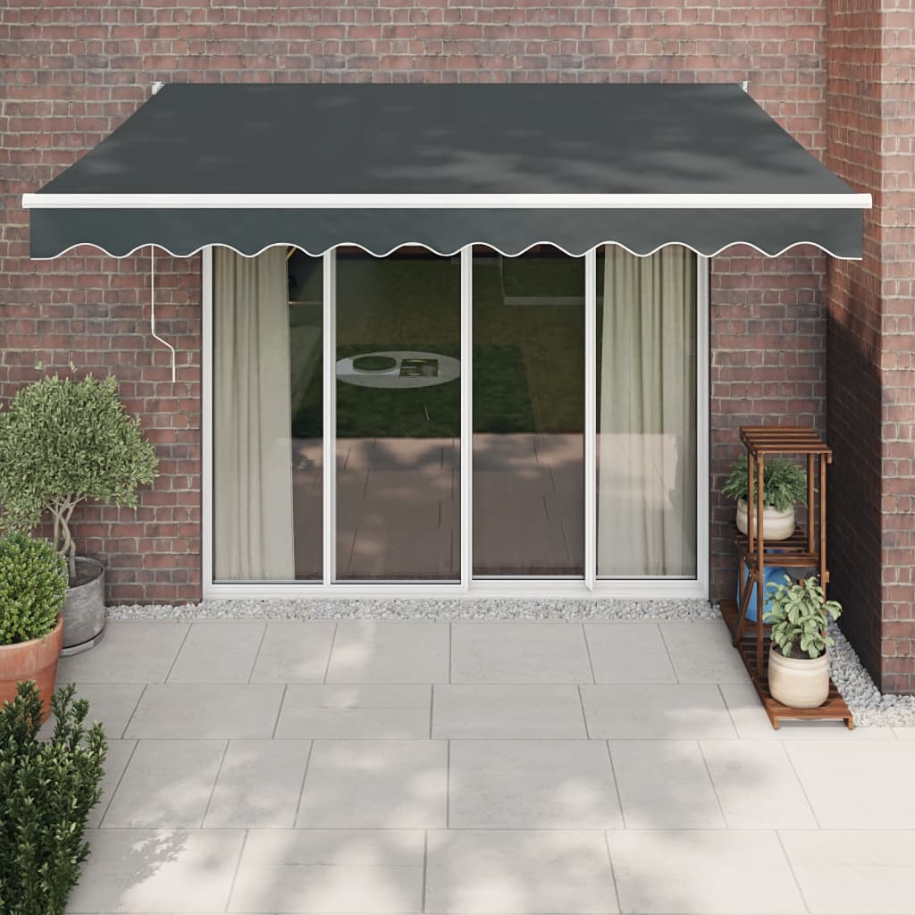 Uttrekkbar markise antrasitt 3x2,5 m stoff og aluminium vidaXL