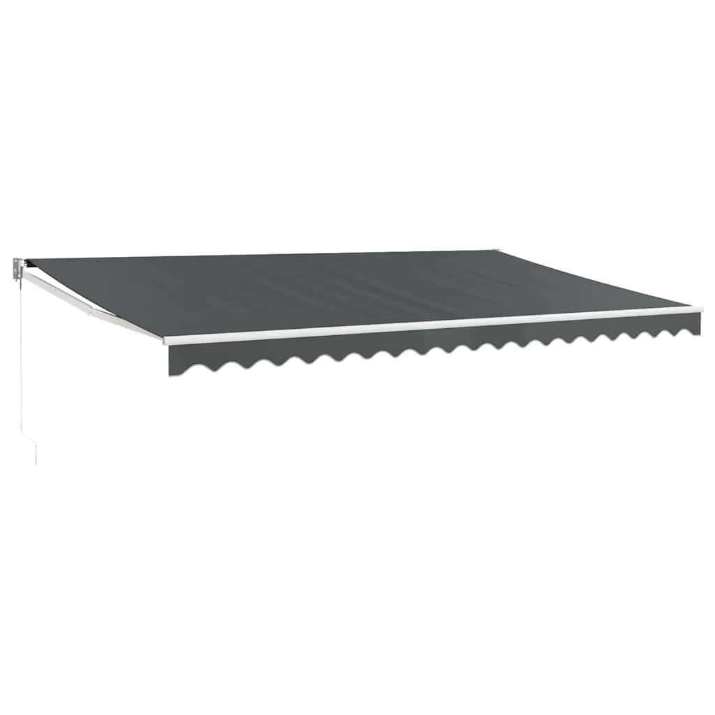 Uttrekkbar markise antrasitt 5x3 m stoff og aluminium