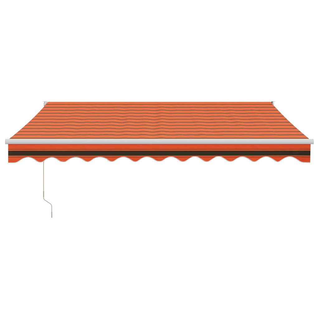 Uttrekkbar markise oransje og brun 3,5x2,5 m stoff og aluminium vidaXL