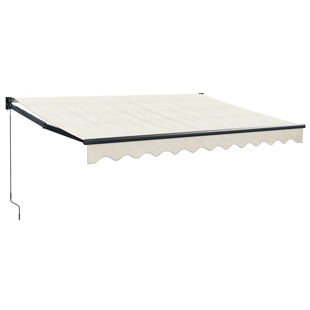 Uttrekkbar markise kremhvit 3x2,5 m stoff og aluminium