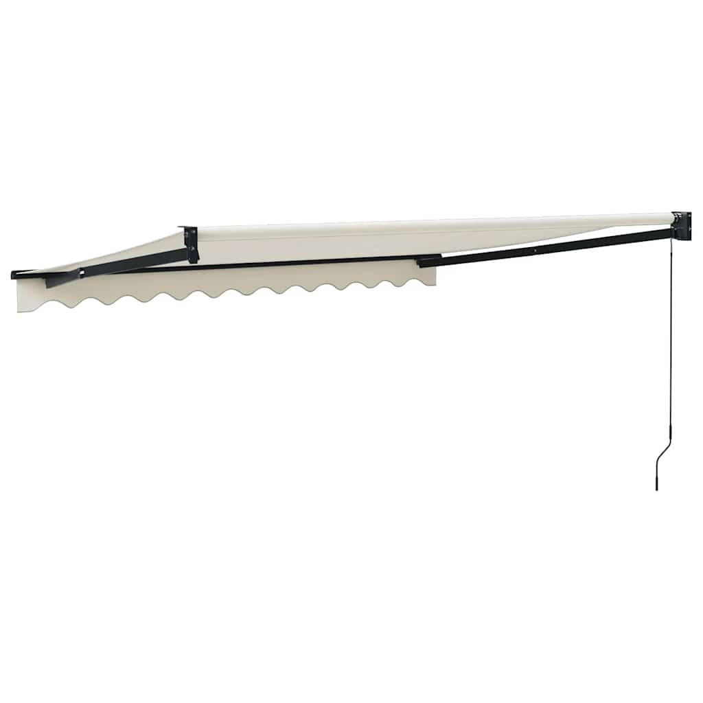 Uttrekkbar markise kremhvit 3x2,5 m stoff og aluminium