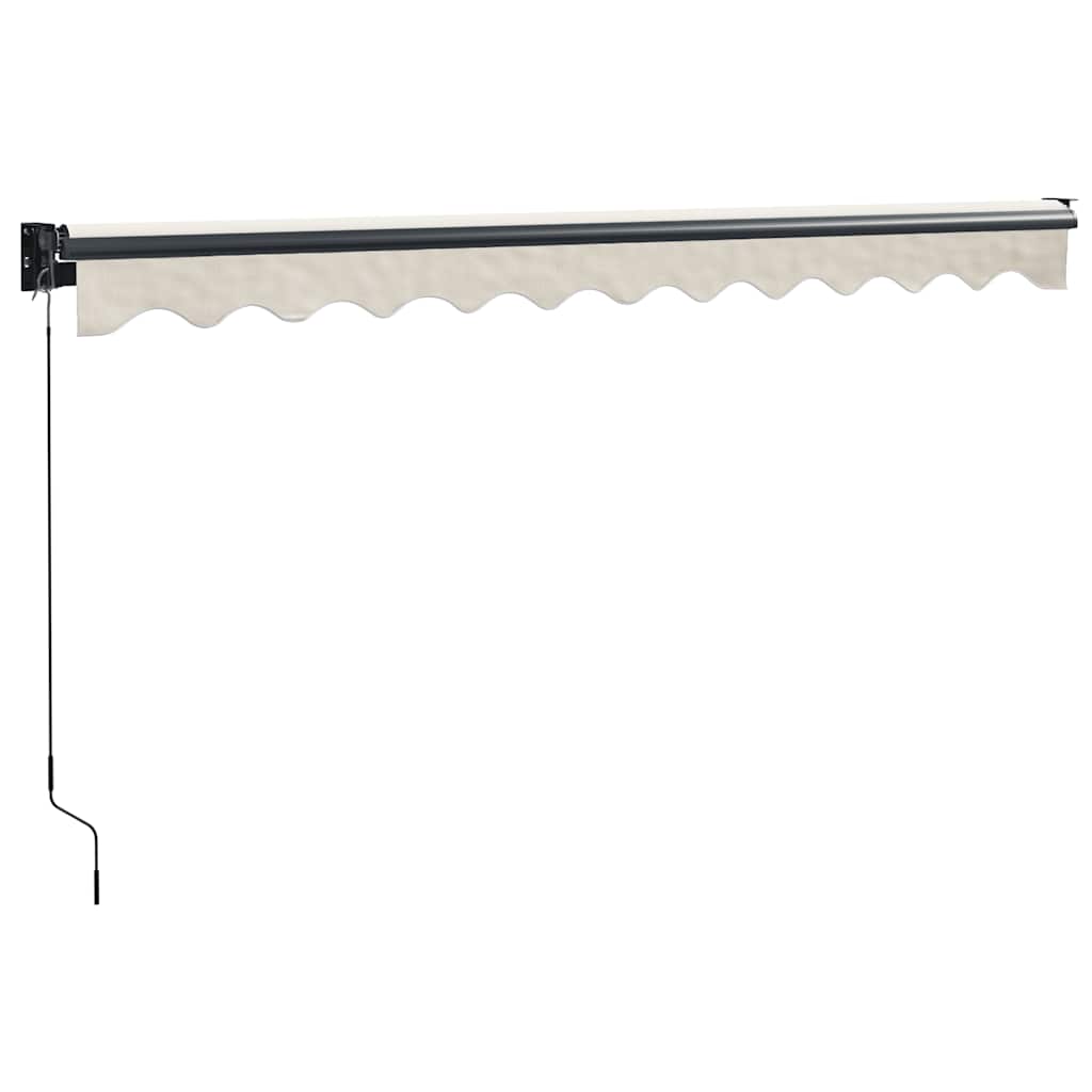 Uttrekkbar markise kremhvit 3x2,5 m stoff og aluminium