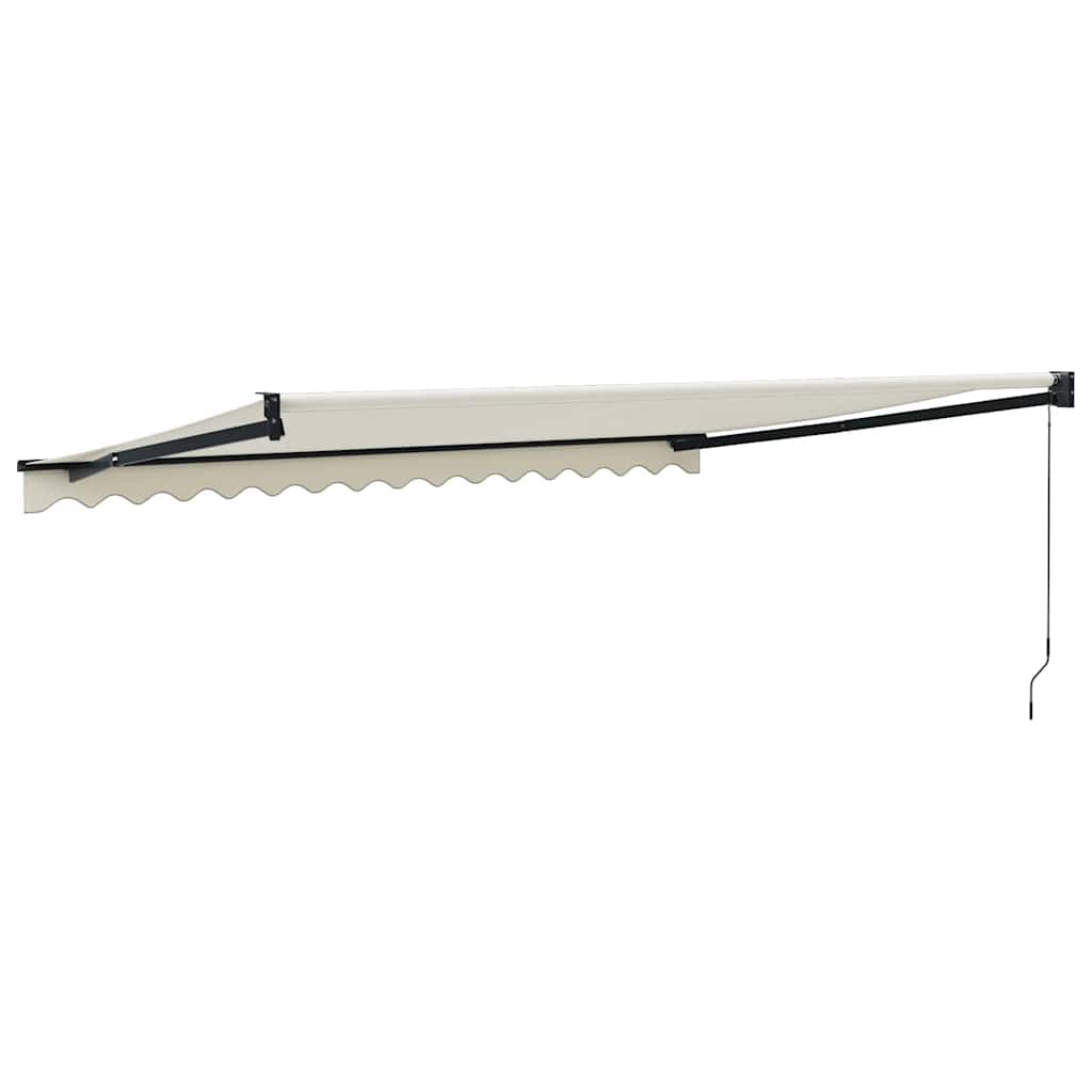 Uttrekkbar markise kremhvit 4x3 m stoff og aluminium
