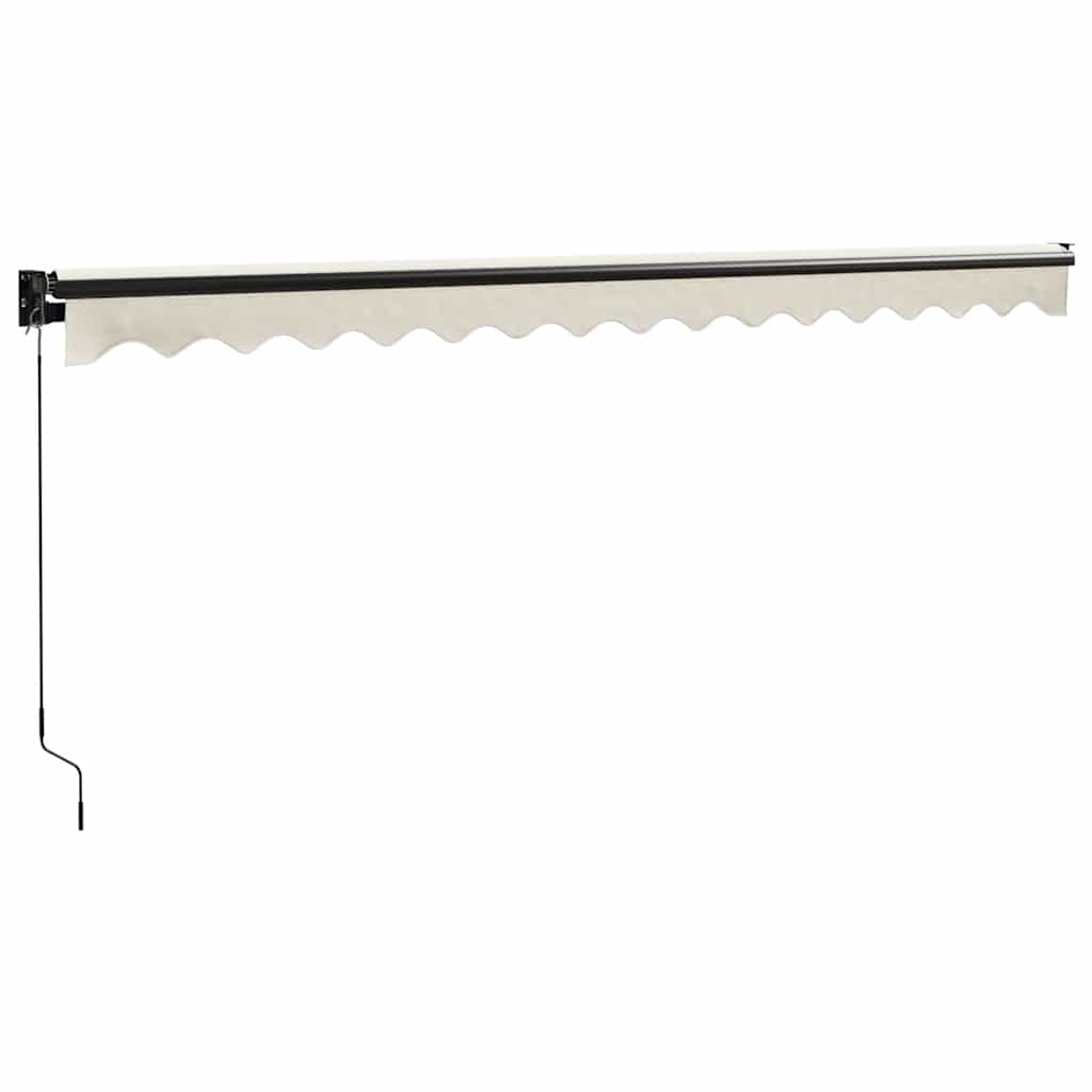 Uttrekkbar markise kremhvit 4x3 m stoff og aluminium