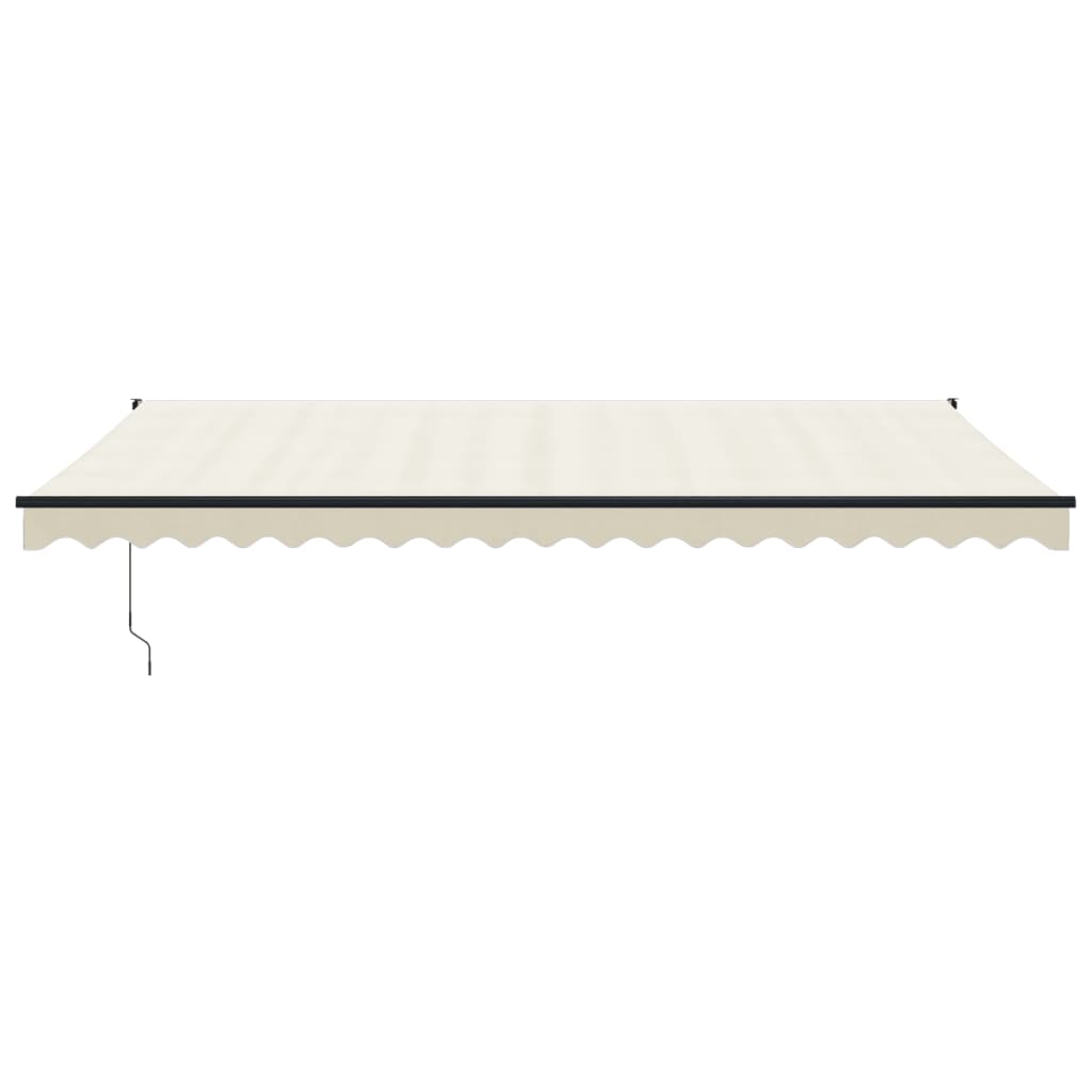 Uttrekkbar markise kremhvit 5x3 m stoff og aluminium