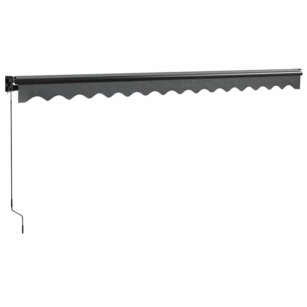 Uttrekkbar markise antrasitt 4x3 m stoff og aluminium