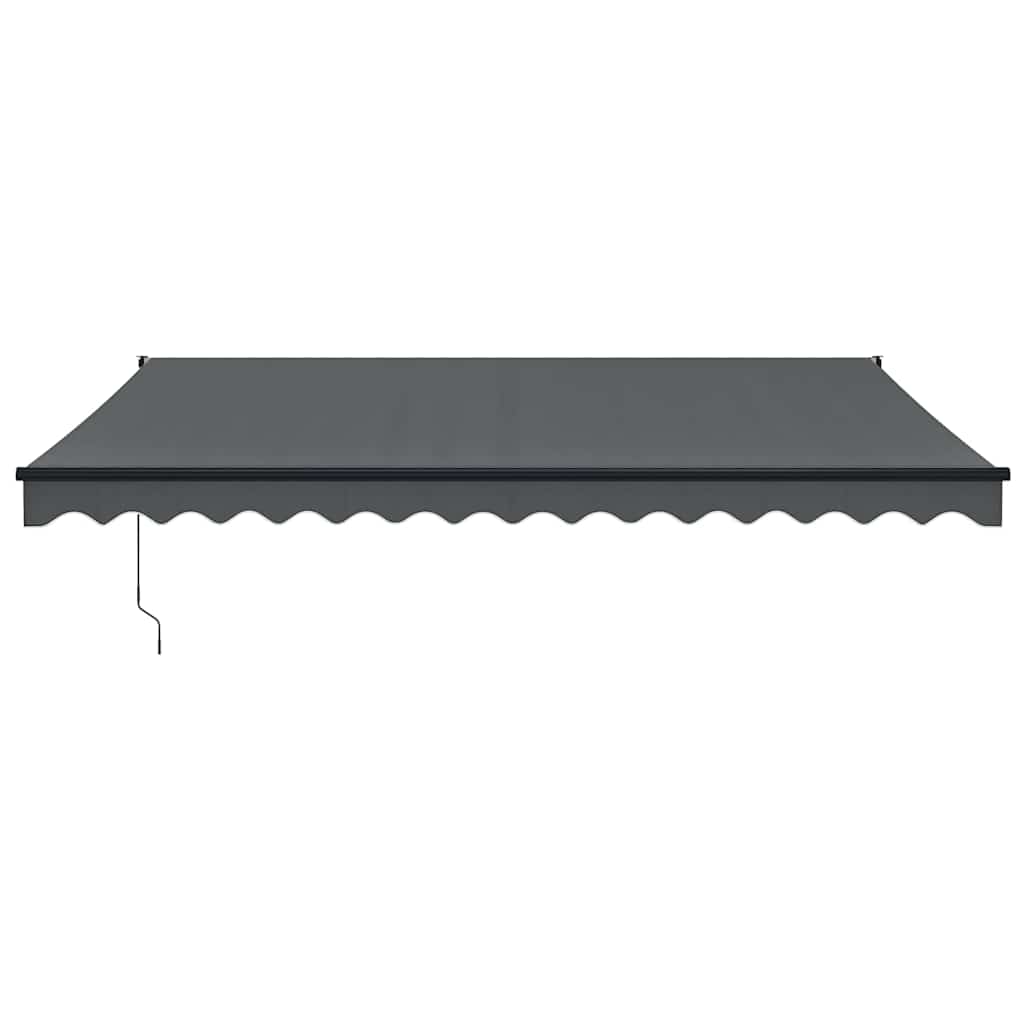 Uttrekkbar markise antrasitt 4,5x3 m stoff og aluminium