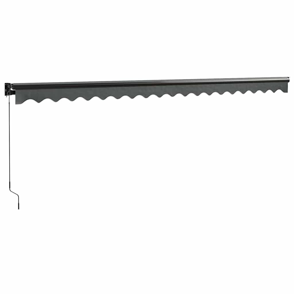 Uttrekkbar markise antrasitt 5x3 m stoff og aluminium