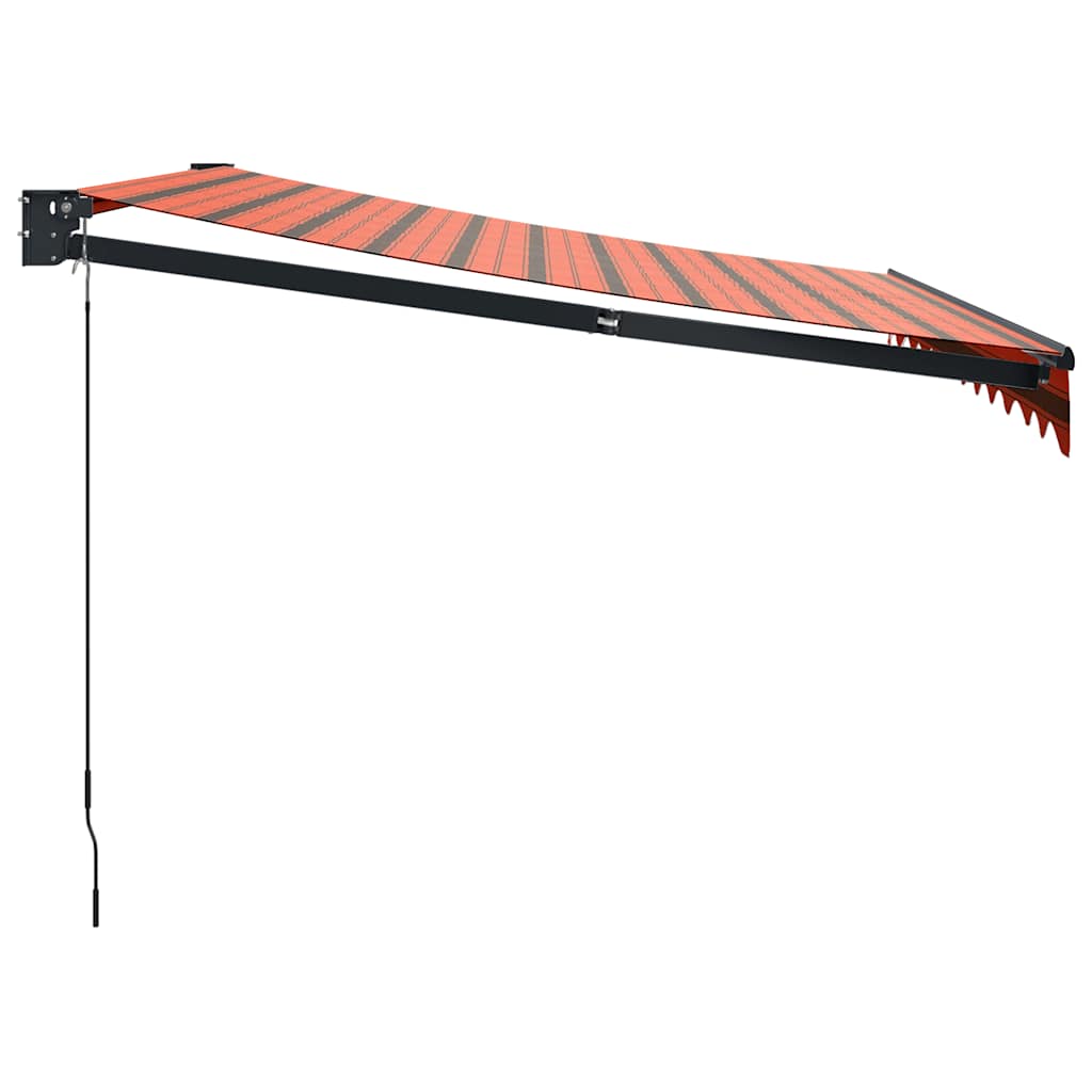 Uttrekkbar markise oransje og brun 3,5x2,5 m stoff og aluminium