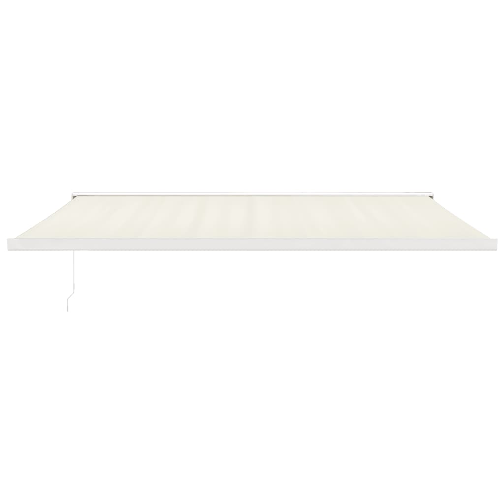 Uttrekkbar markise kremhvit 5x3 m stoff og aluminium