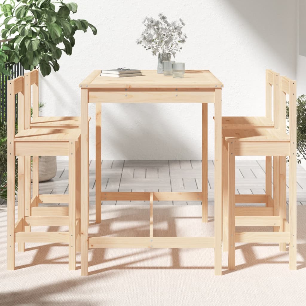 Hagebarsett 5 deler heltre furu vidaXL
