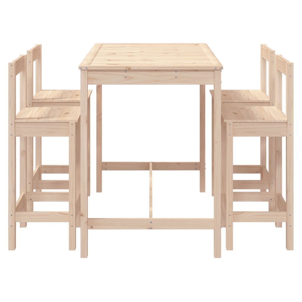 Hagebarsett 5 deler heltre furu vidaXL