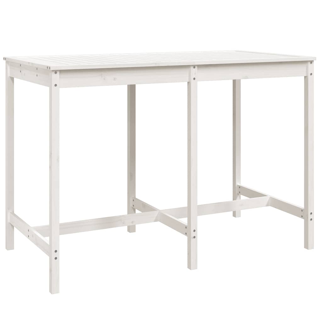Hagebarsett 7 deler hvit heltre furu vidaXL