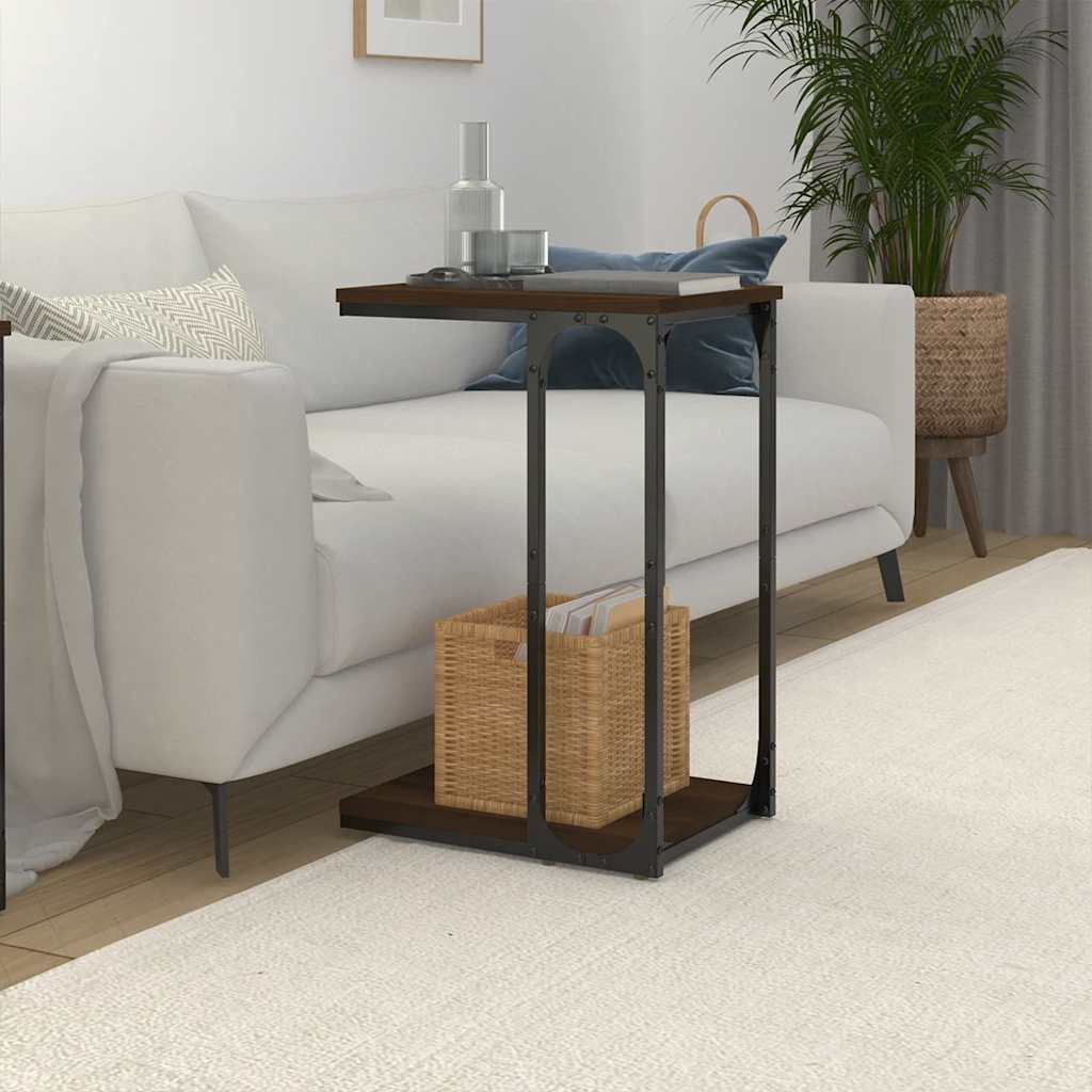 Sidebord brun eik 40x30x60 cm konstruert tre