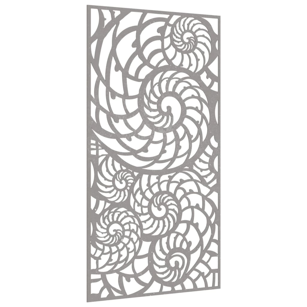 Veggdekorasjon til hage 105x55 cm cortenstål skalldesign