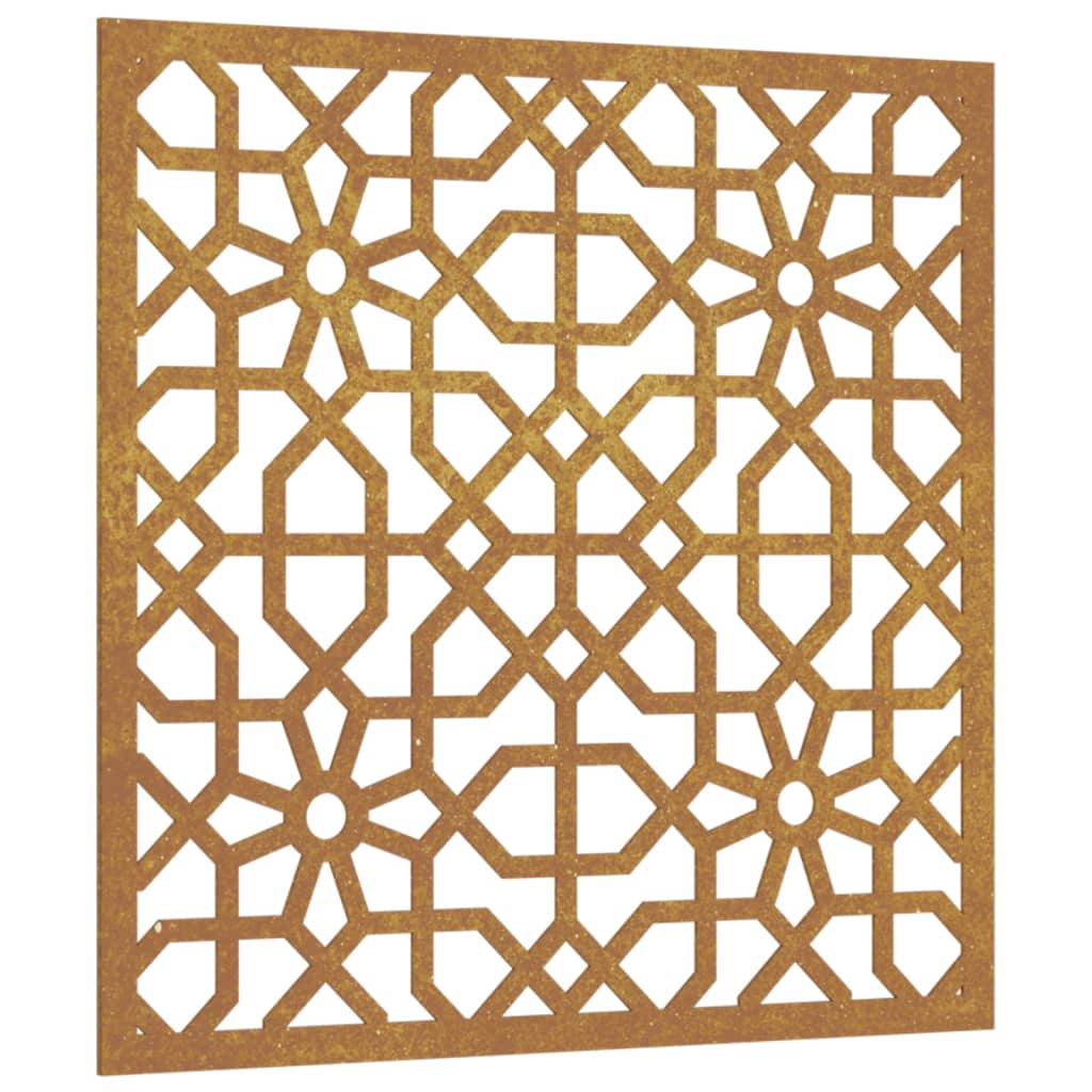 Veggdekorasjon til hage 105x55 cm cortenstål maurisk design