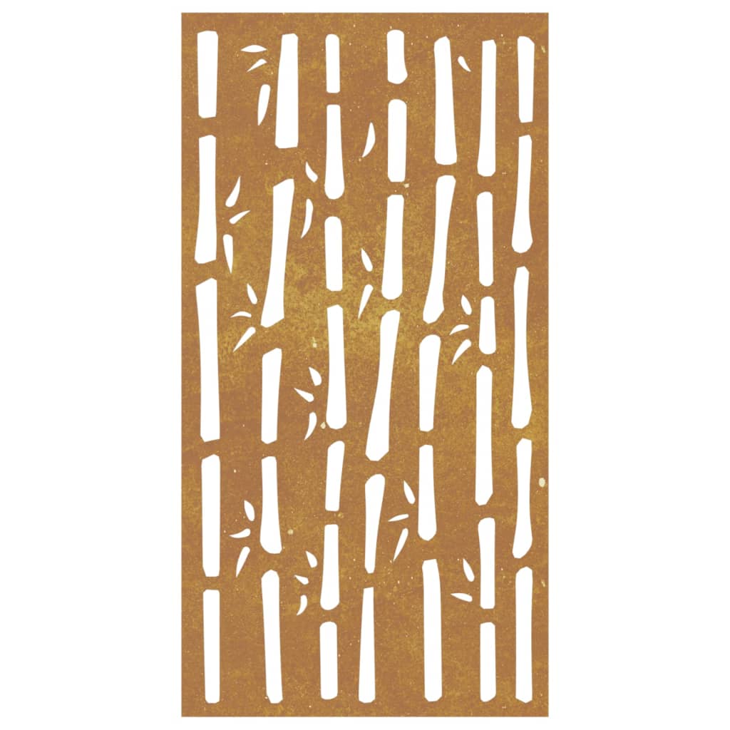 Veggdekorasjon til hage 105x55 cm cortenstål bambusdesign