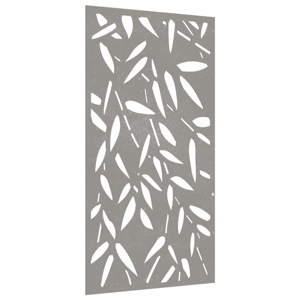 Veggdekorasjon til hage 105x55 cm cortenstål bambusbladdesign