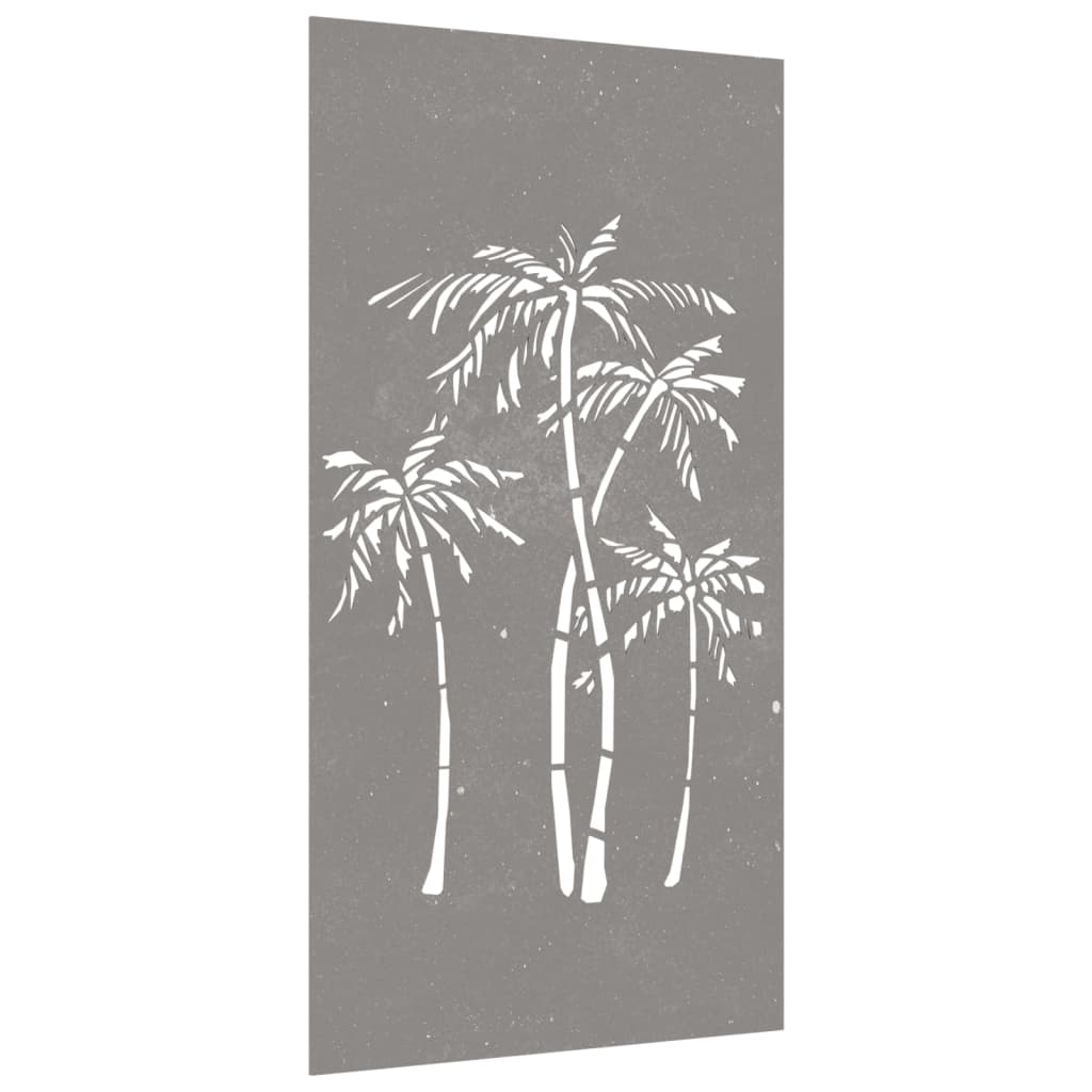 Veggdekorasjon til hage 105x55 cm cortenstål palmetre-design