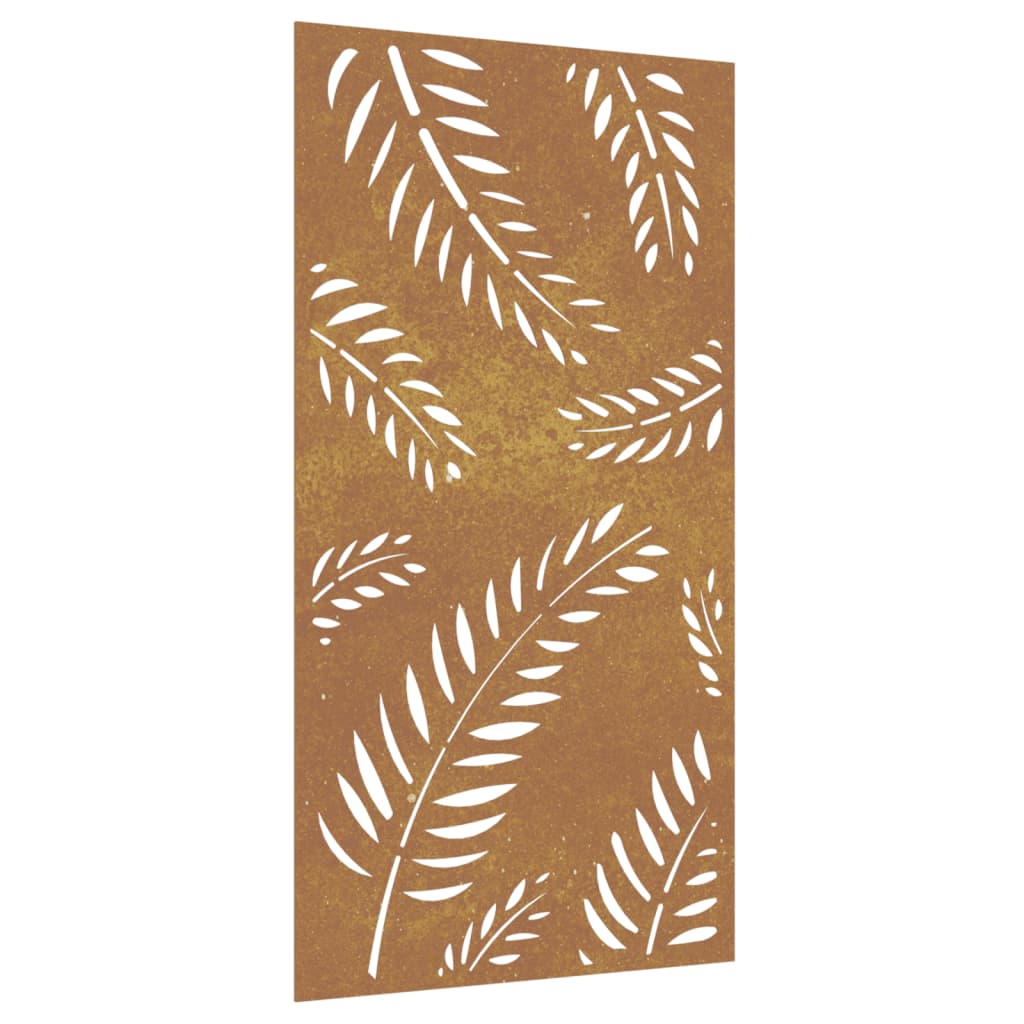 Veggdekorasjon til hage 105x55 cm cortenstål bladdesign