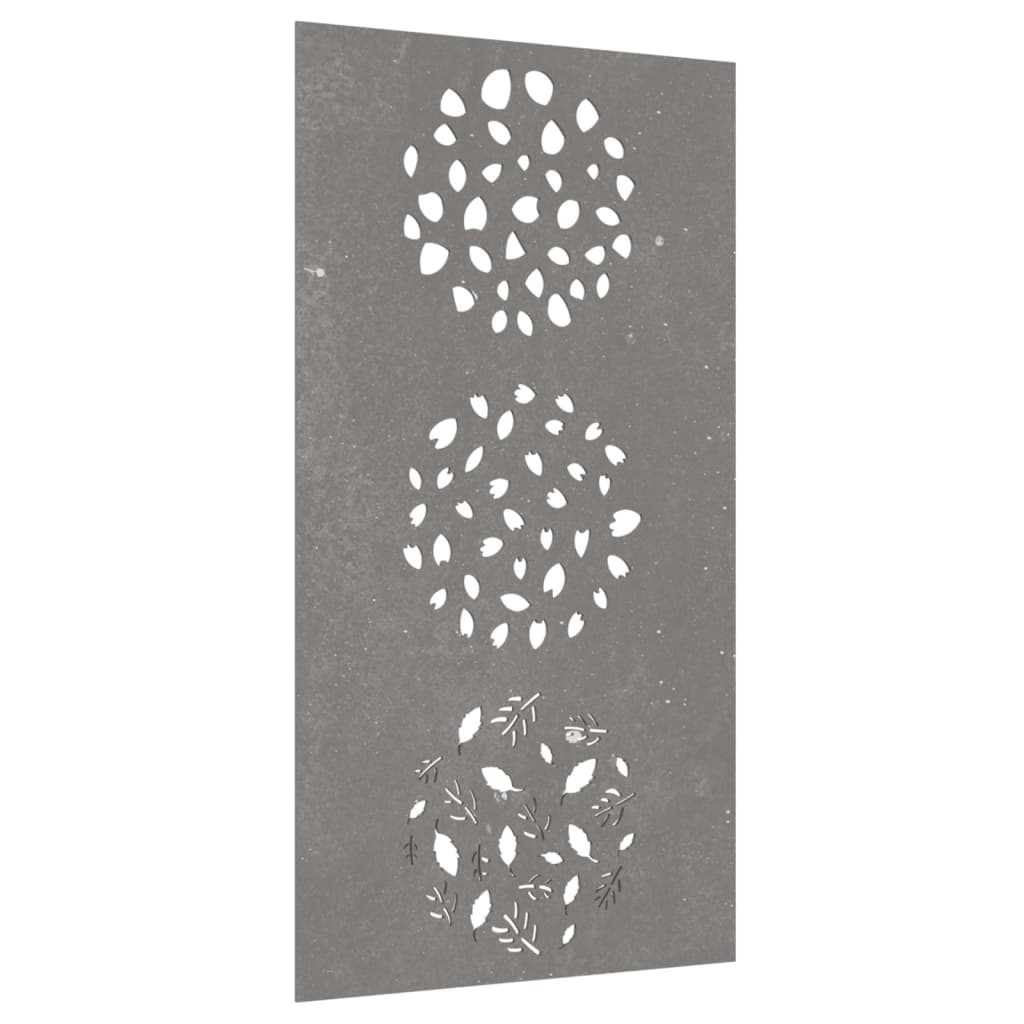 Veggdekorasjon til hage 105x55 cm cortenstål bladdesign