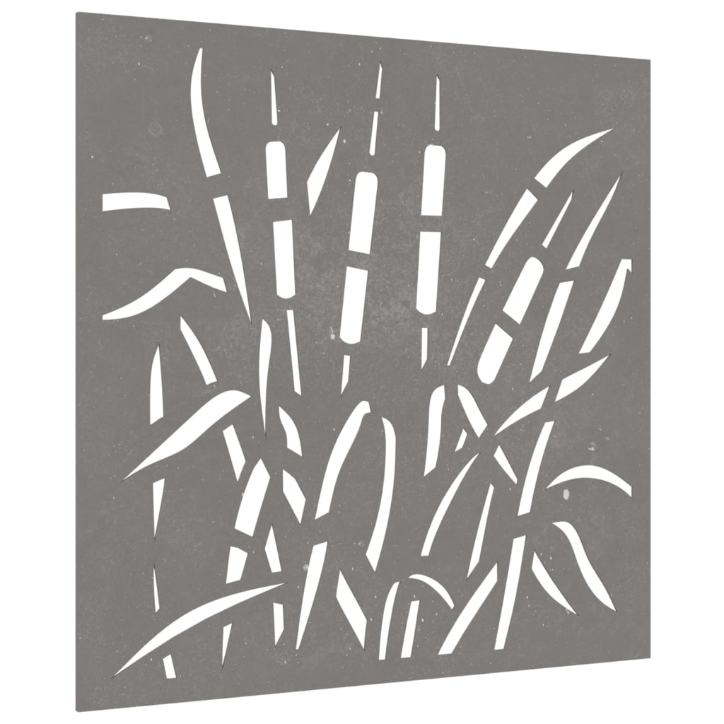 Veggdekorasjon til hage 55x55 cm cortenstål grassdesign