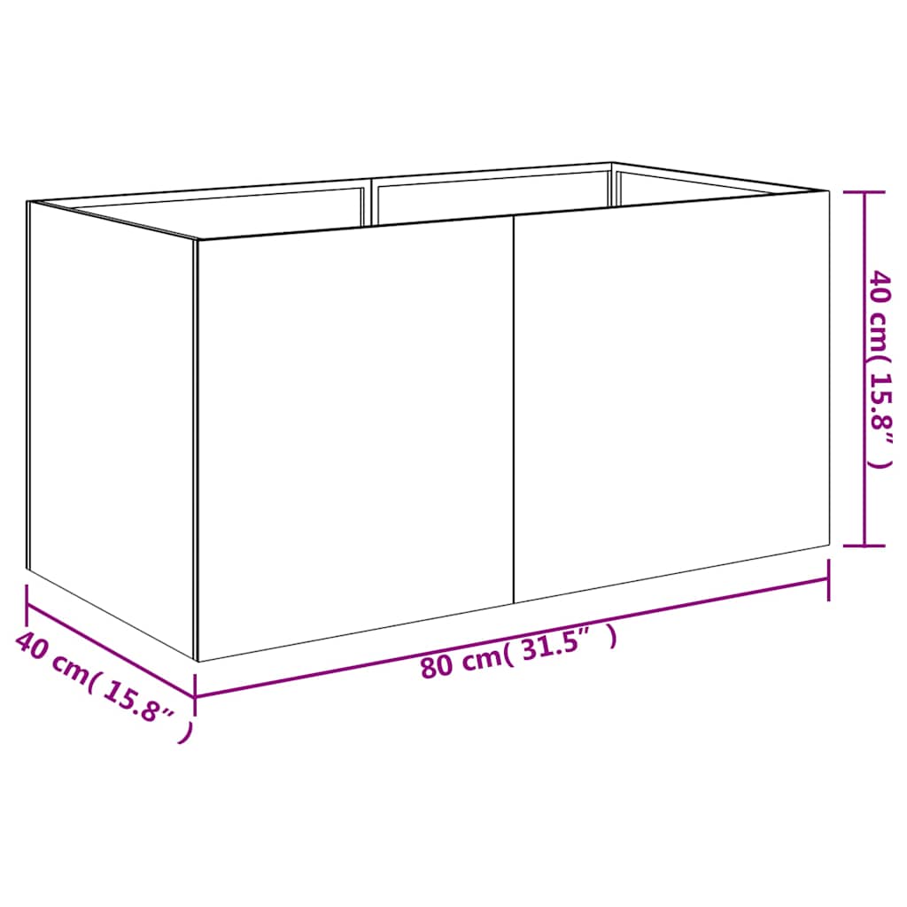 Plantekasse 80x40x40 cm cortenstål