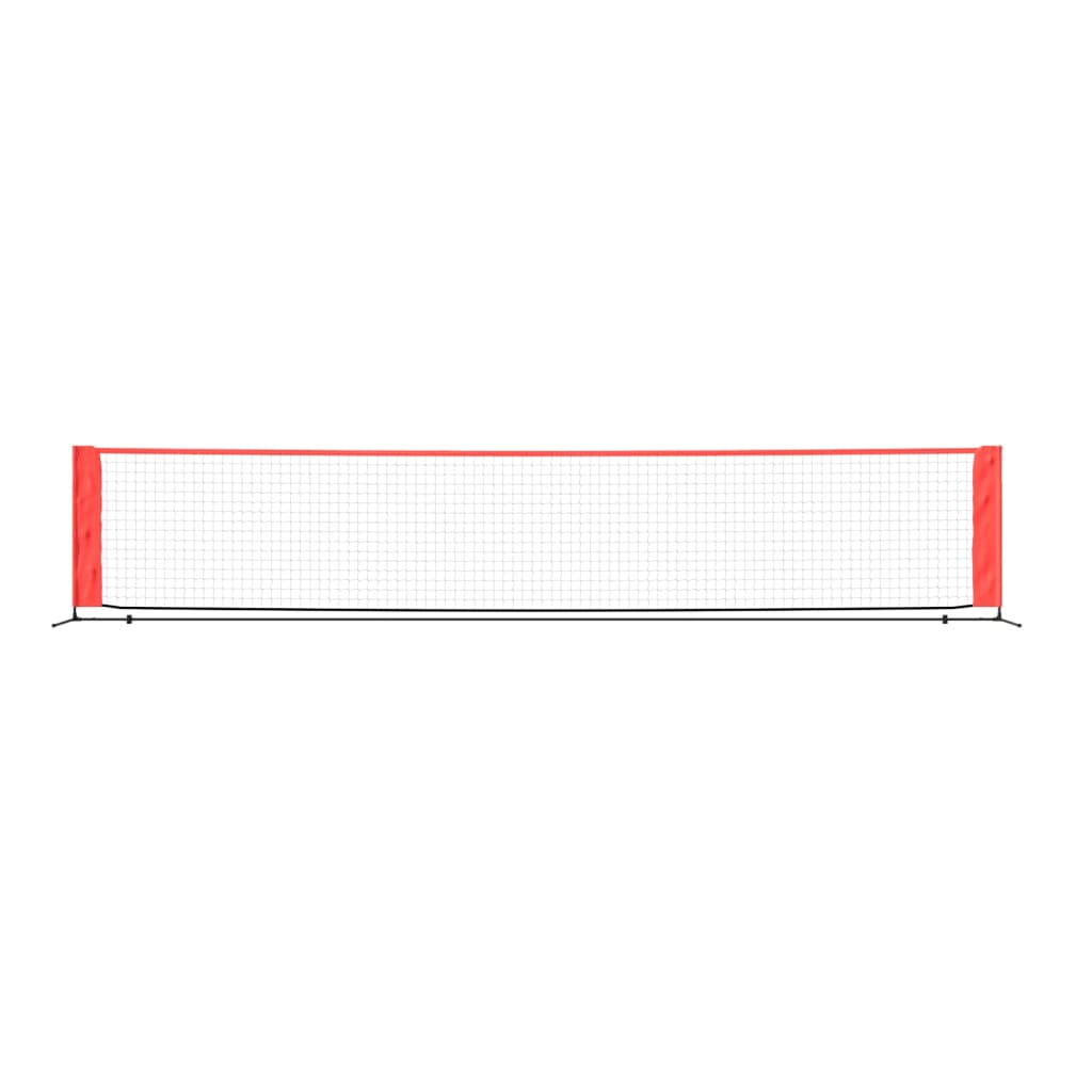 Tennisnett svart og rød 500x100x87 cm polyester