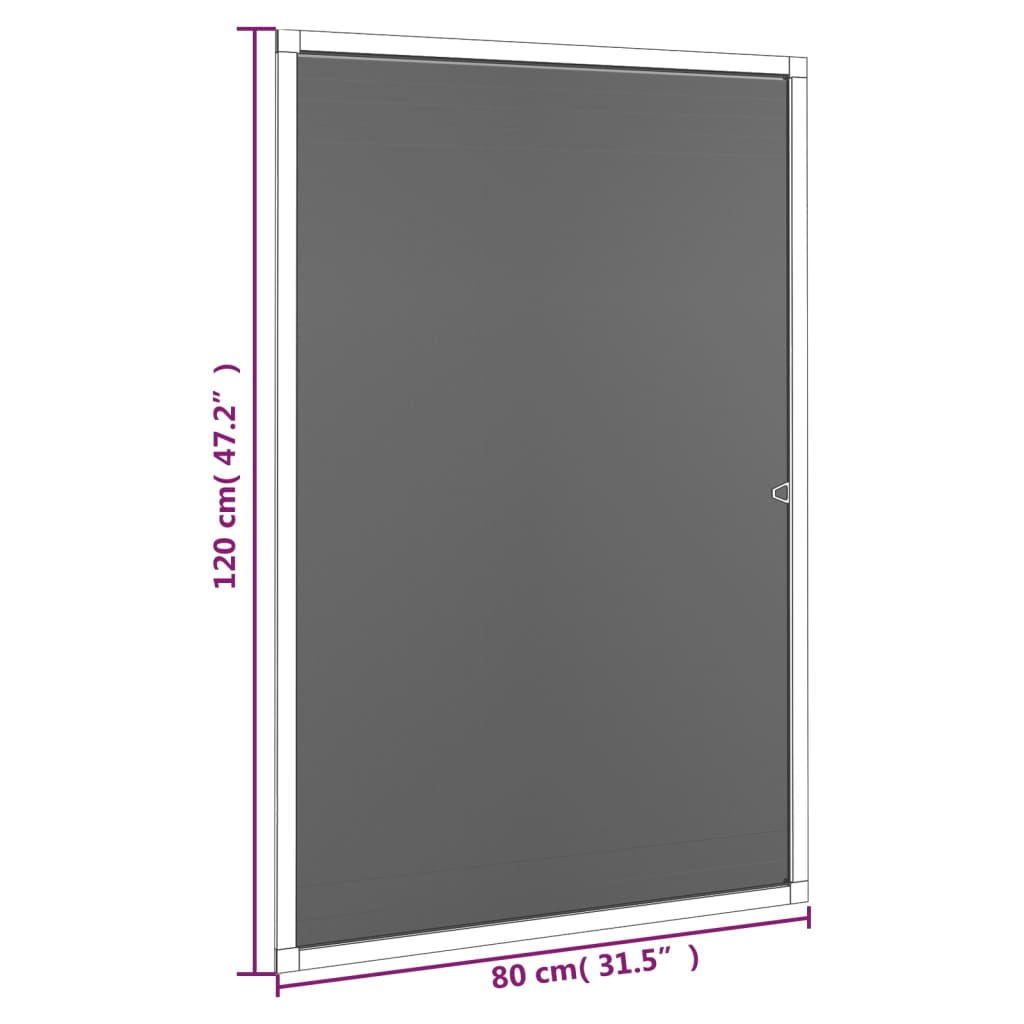 Insektskjerm for vindu brun 80x120 cm
