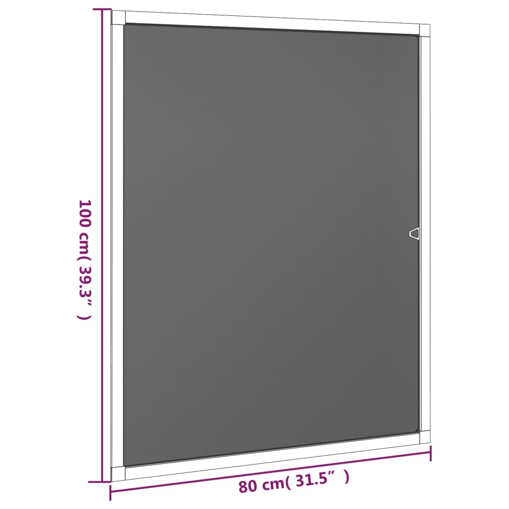 Insektskjerm for vindu antrasitt 80x100 cm