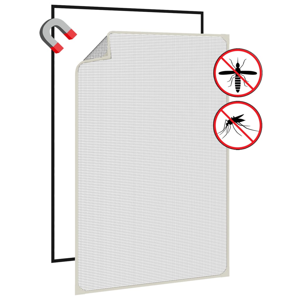 Magnetisk insektskjerm for vindu hvit 80x120 cm