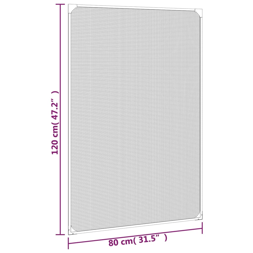 Magnetisk insektskjerm for vindu hvit 80x120 cm