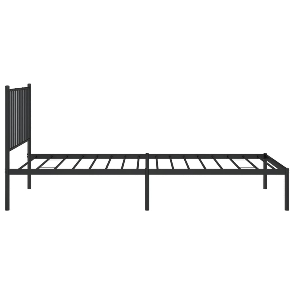 Sengeramme i metall med hodegavl svart 90x200 cm