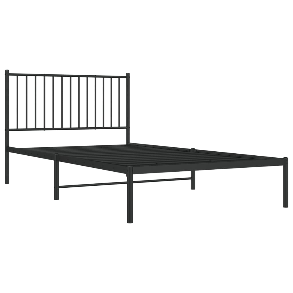 Sengeramme i metall med hodegavl svart 107x203 cm