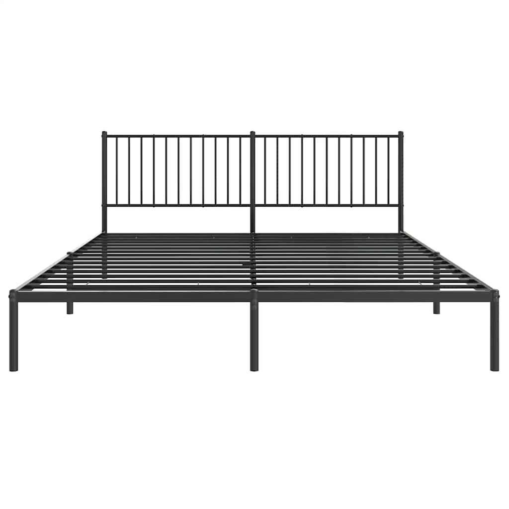 Sengeramme i metall med sengegavl svart 183x213 cm
