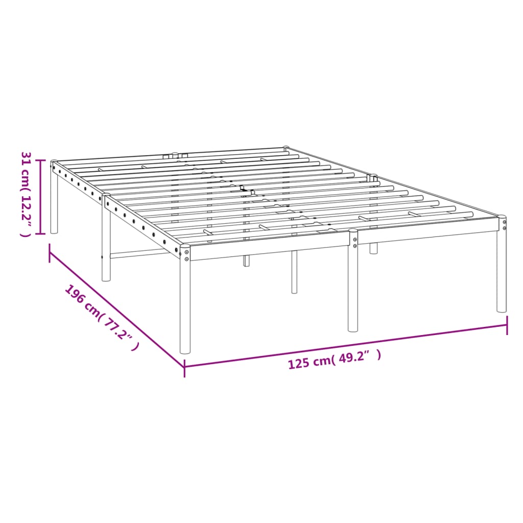 Sengeramme i metall hvit 120x190 cm