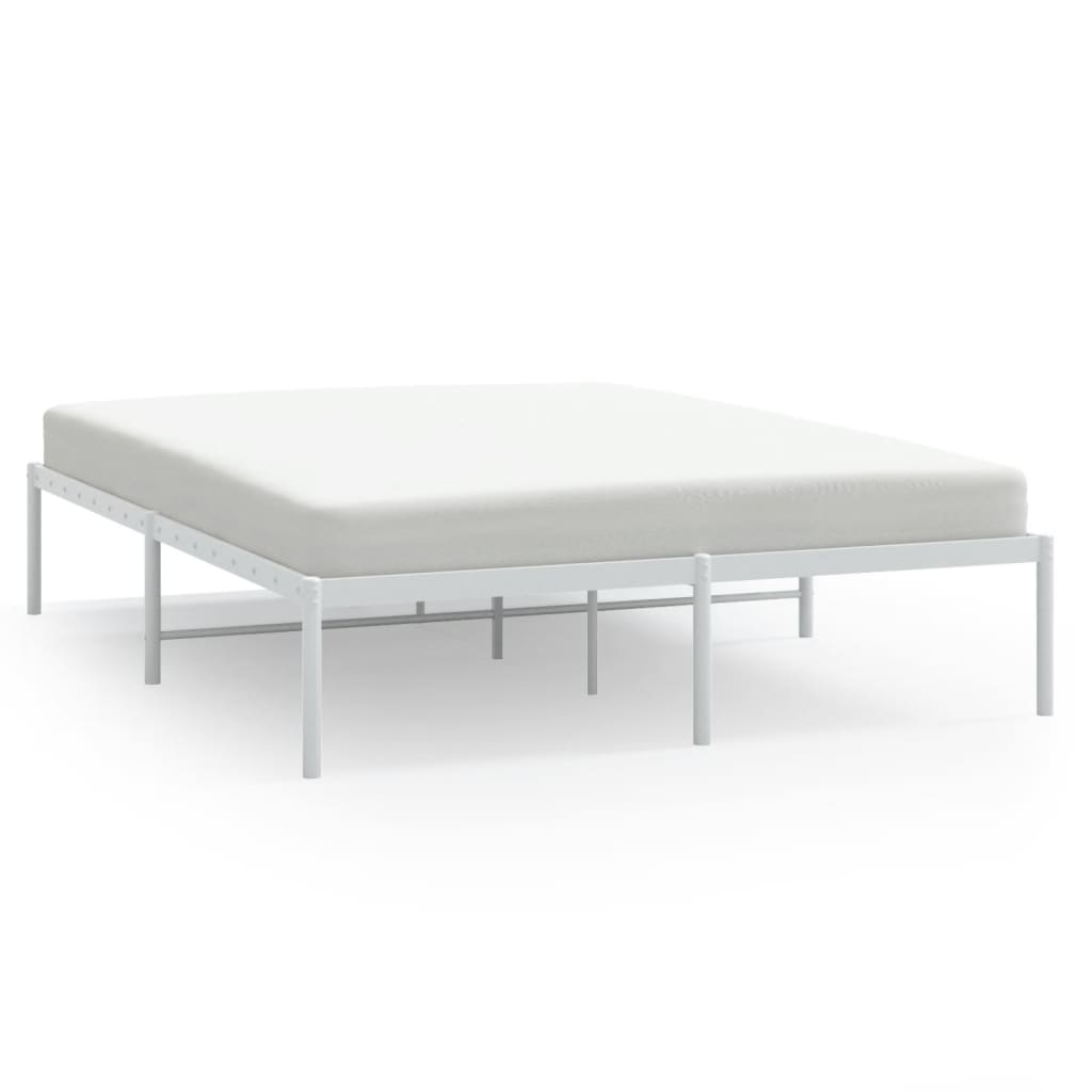 Sengeramme i metall hvit 140x200 cm
