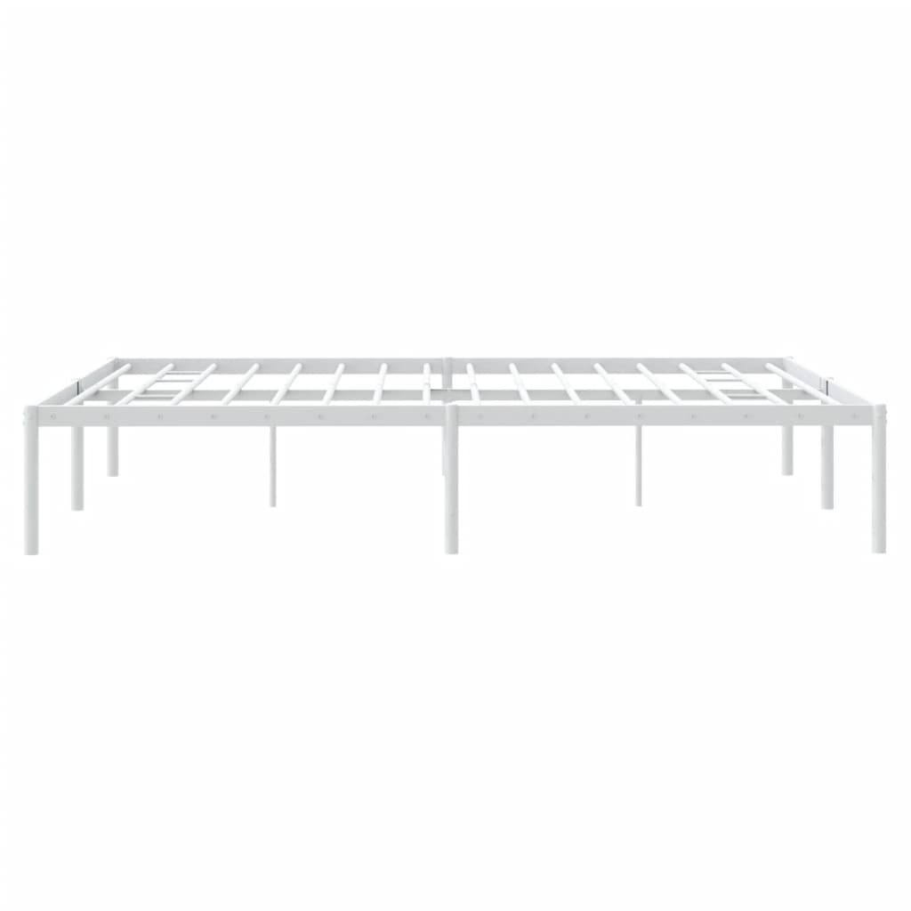 Sengeramme i metall hvit 140x200 cm