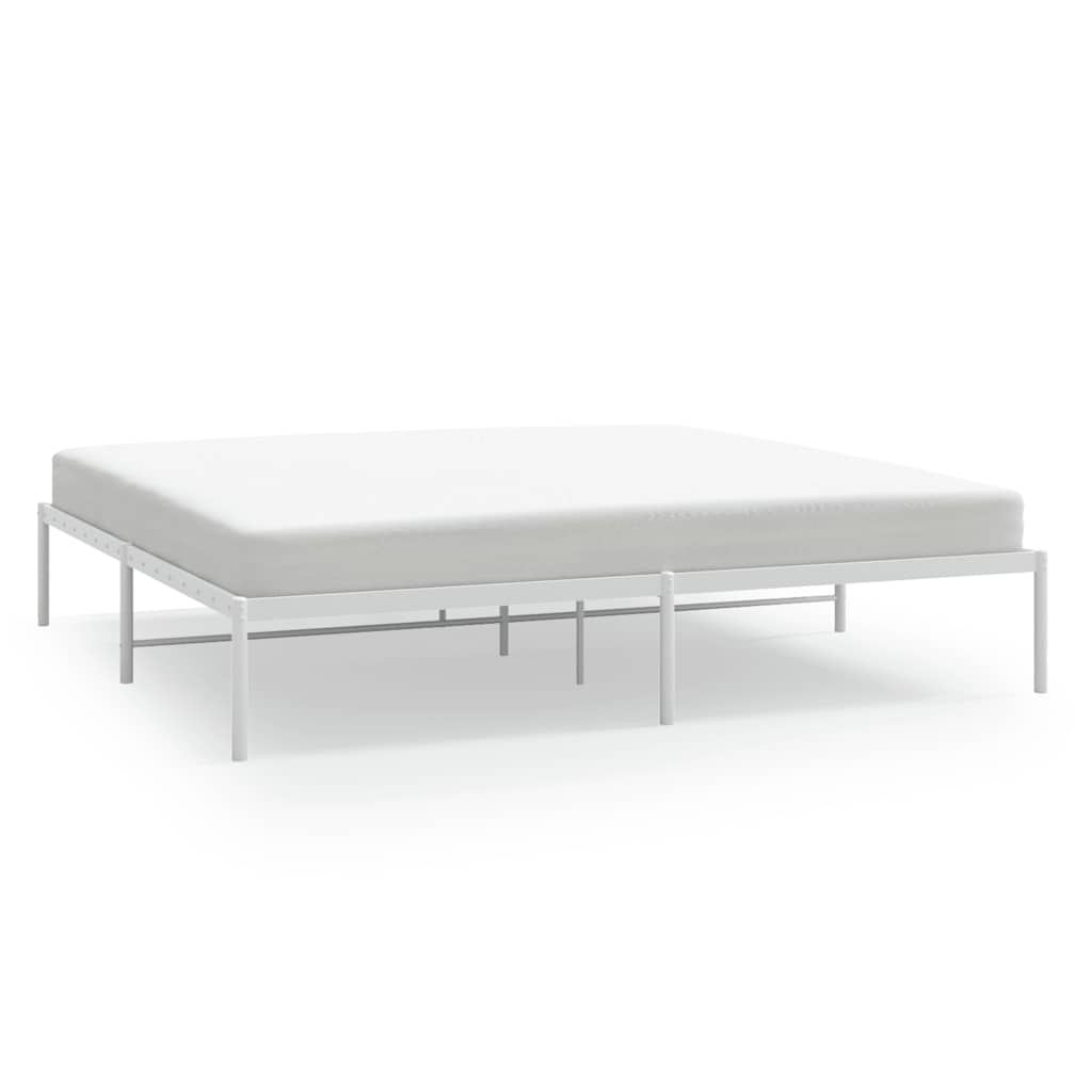 Sengeramme i metall hvit 183x213 cm